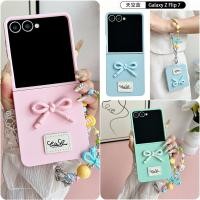 ราคา น่ารัก 3D Bow Hard PC Matte สําหรับ Samsung Galaxy Z Flip 7 Z Flip 7FE Z Flip 6 Z Flip 5 Z Flip 4 Z Flip 3 กรณีมือโซ่สีลูกกวาดกันกระแทกปกหลัง (47850149333)