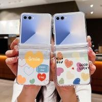 ราคา สีสัน Love รูปแบบเคสโทรศัพท์ใสสําหรับ Samsung Galaxy Z Flip 7 Flip 6 Flip 5 Flip 4 5G บานพับเต็ม Hard PC ฝาครอบพับสําหรับ Samsung Z Flip7 Flip6 Flip5 Flip4 Flip3 (43561063319)