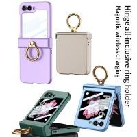 ราคา All included บานพับแหวนผู้ถือปลอกสําหรับ Samsung Galaxy Z Flip 6 Z Flip 5 Flip 4 เกราะกันกระแทก Slim Matte Cover พร้อมฟิล์มแก้วหน้าจอ Samsung Galaxy Z Flip6 Flip5 Flip4 (27355823664)