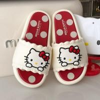 ราคา Hello kitty รองเท้าแตะลายจุดน่ารัก คิตตี้ สวมได้ทั้งindoorsและoutdoors สำหรับฤดูร้อน (40257722918)
