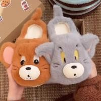 ราคา รองเท้าแตะ Tom and Jerry ดีไซน์จากผ้าฝ้าย มีขนหนา สวมใส่สบายและไม่ลื่น (47950927925)