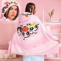 ราคา ผ้าห่มพาวเวอร์พัฟเกิร์ลมีฮู้ด พิมพ์ลายการ์ตูน เหมาะสำหรับการพักผ่อนในวันทำงาน (28893421108)