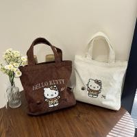 ราคา กระเป๋าถือขนาดเล็กลายเสือดาว Hello Kitty ปักลายหวานและน่ารัก กระเป๋าผ้าลูกฟูกอเนกประสงค์ (43104097517)