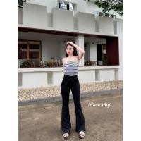 ราคา งานป้าย on top เซ็ต 2 ชิ้น เกาะอกลายริ้ว กางเกงขากระดิ่งเอวแต่งขอบลูกไม้สุดฮิต MD (57100918124)