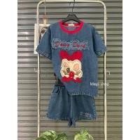 ราคา งานเวียดนาม ชุดเซต ยีนส์ขาสั้น เสื้อ ผ้ายีนต์แท้ MD (57100831149)