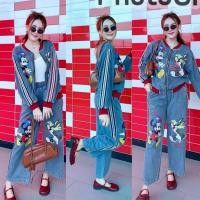 ราคา งานเวียดนาม ยีนส์แท้ทั้งชุด งานปัก Mickey ใส่ได้แบบเท่ๆคูลๆ แบบevery day look เป๊ะเวอร์ MD (56351233488)