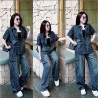 ราคา งานเวียดนาม ยีนส์แท้ทั้งชุด งานปักL V ทั้งชุด ใส่ได้แบบเท่ๆคูลๆ แบบevery day look เป๊ะเวอร์ MD (53751233493)