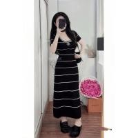 ราคา งานป้ายแพ็คถุง เดรสลายสวย ดีเทลปักดอก camellia ตกแต่งบริเวณอก รุ่นแขนสั้น เพิ่มความโดดเด่น สวมใส่ง่ายสวยละมุน น่ารัก (47201055606)