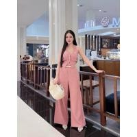 ราคา งานป้าย on top เขต3ชิ้นเสื้อคล้องคอ สม๊อกหลัง อกยืดเยอะใส่สบาย แต่งกระดุมทอง กางเกงขายาวแถมเข็มขัด MD (44900981053)