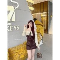 ราคา งานป้าย Goodluck มินิเดรสเชิ้ตแขนยาวเปิดไหล่ ตัดต่อผ้ายืดช่วงล่าง งานซิปหลัง ดีเทลลูกเล่นเก๋มากซิส MD (53151237936)