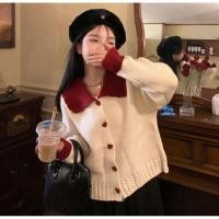 ราคา พร้อมส่ง ป้าย Y P Y เสื้อแขนยาวคอบัว กระดุมหัวใจ ต้อนรับคริสต์มาส ผ้าไหมพรม เนื้อนุ่ม ยืดเยอะ งานนำเข้า MD (53801238023)