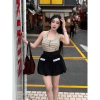 ราคา เซ็ต2ชิ้น งานเสื้อคล้ามคล้องคอลายริ้ว กางเกงบอลลูนแต่งซิบ นางแบบใส่งานจริง (41624600967)