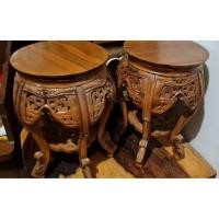 ราคา กี่ไม้สักจีนฉลุลายยกคู่สองตัวสำหรับไว้วางองค์ พระองค์ เทพ แจกันเครื่องปั้นดินเผา (48051261711)