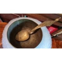 ราคา ขันลงหินกับทัพพี งานทองเหลืองเก่า (53801216682)