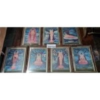 ราคา ชุดภาพพิมพ์ เก่าในกรอบไม้แป้งกระจกงานเก่าแท้เดิมๆครบชุด7แบบ7ปาง ครบชุด2400บาทแต่มีกระจกแตกร้าว1บานลดให้2000บาท (47601258040)