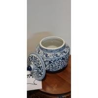 ราคา โถกังไสกระเบื้อง ดินเผา ลายครามใบเล็กไว้ใส่ขนมใส่ของกินเล่นหรือสมุนไพร (40126339159)