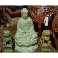 ราคา พระพุทธรูป เสิงห์ คู่เนื้อเรซิ่นสีหยกงานเก่าหน้าตัก5นิ้วสูง8นิ้วขายรวมยกชุด (44376345286)