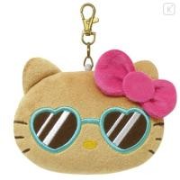 ราคา พวงยืดใส่บัตร kt suntan pink Japan Sanrio Face shaped Pass Case Pouch Hello Kitty Tan Swimsuit Party Sunglasses (43865201916)