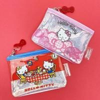 ราคา ซองซิบใส่บัตร kt HelloKitty ขนาด 9 5 ซม x 13 ซม x 0 5 ซม กระเป๋าใส่เหรียญมินิลายปักเลื่อม Sanrio (51451070662)