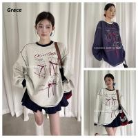 ราคา Grace เสื้อสเวตเตอร์แขนยาวพิมพ์ลายโบว์แมวการ์ตูนสไตล์หวานและเผ็ดสไตล์เกาหลี GR168 (28618956181)