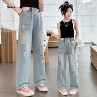 ราคา พระคุณ พร้อมสต็อก กางเกงยีนส์เด็กผู้หญิงลายขาดเท่ๆ กระชับสะโพกไม่อึดอัด GR1298 (27785710456)