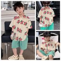 ราคา Grace เสื้อเด็กผู้ชาย 2025ฮาวายวันหยุดลมเสื้อดอกไม้เต็ม GR335 (28420908325)