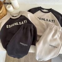 ราคา Grace ชุดเด็ก 2024 ซับในขนแกะสไตล์ใหม่เสื้อสเวตเตอร์หนา กางเกงวอร์มเวอร์ชั่นเกาหลีชุดสองชิ้น GR198 (27416513975)