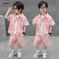 ราคา Grace ชุดไปทะเลเด็ก 2025 ฮาวายวันหยุดลมผูกย้อมเสื้อ กางเกงสองชิ้น GR515 (26975712610)