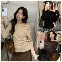 ราคา Grace Ready Stock Autumn Winter Retro Strapless Long Sleeved T Shirt Korean Style Bottoming Top GRL119 (52150475119)