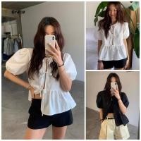 ราคา Grace เสื้อลูกไม้โบว์สีขาวยุคใหม่ แขนโคมไฟ สำหรับฤดูร้อนปี 2025 (28489292656)