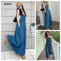 ราคา Grace 2025 กระโปรงยีนส์สไตล์ใหม่ยาวลําลองหลวมขนาดใหญ่น้องสาวอ้วนแยกกระโปรงยาว GR717 (28116775028)