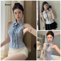 ราคา Grace Ready Stock Lace Vest Shirt Sexy Summer Top Female GR1758 (43805395207)