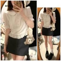 ราคา ตุ๊กตาฝรั่งเศส Vintage สำหรับปกเสื้อเชิ้ตสีขาว ออกแบบใหม่ พัฟแขนสั้น พร้อมสต็อก (42811808279)