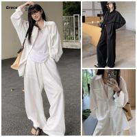 ราคา พระคุณ พร้อมสต็อก สุภาพสตรีกลางความยาวเสื้อสูทผ้าลินินด้านบน กางเกงขากว้างลําลองสูทสองชิ้น กลุ่ม192 (40326075118)