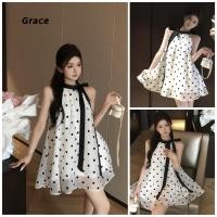 ราคา Grace ชุดเดรสชีฟองโบว์สำหรับผู้หญิง ดีไซน์กระโปรงเชือกแขวน สไตล์นางฟ้า GR2861 (41407266883)