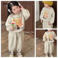 ราคา พระคุณ เกาหลีชายหญิงชุด 2024 ฤดูใบไม้ร่วงสไตล์ใหม่เด็กเกาหลีรุ่นเสื้อสวมหัวพิมพ์เสื้อกันหนาว กางเกงวอร์ม ชุดสองชิ้น (29916707958)