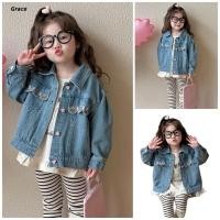 ราคา Grace Ready Stock แจ็คเก็ตยีนส์เด็กผู้หญิง 2025 สไตล์ใหม่ เด็ก สไตล์เกาหลี แฟชั่นยอดนิยม GRL010 (29242778236)