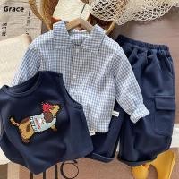 ราคา ชุดสูทเด็กชายฤดูหนาว สไตล์ใหม่ รวมเสื้อกั๊กและกางเกง สามชิ้น รหัส3554 (29192646012)