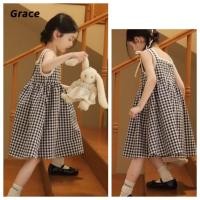 ราคา Grace ชุดไทยเด็กผู้หญิง 2025ไตล์ใหม่แฟชั่นลูกไม้ตรวจสอบกระโปรงสาวเจ้าหญิงชุด G99804 (27512576190)