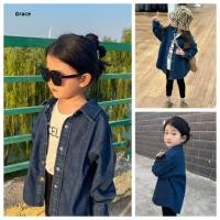 ราคา Grace เสื้อแจ็คเก็ตยีนส์สำหรับเด็กผู้หญิง สไตล์เกาหลี แฟชั่นลำลอง GR3560 (41923288568)