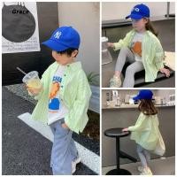 ราคา Grace เด็กชายวันหยุดเสื้อลายสีสันผ้าฝ้ายหลวมสบายและระบายอากาศ เที่ยวทะเล GR658 (26427949599)