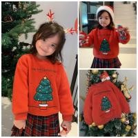 ราคา Grace คลังสินค้าพร้อม เสื้อกันหนาวคริสต์มาสเด็กผู้หญิงฤดูหนาวซับในขนแกะสีแดงแฟชั่นน่ารักด้านบน GRL199 (55600726451)