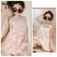 ราคา Grace กระโปรงขนนกสาวแต่งตัวฤดูร้อนเวอร์ชั่นเกาหลีแฟชั่นทารกชุดฤดูร้อนเด็กกระโปรงสาวน้อยชีฟองชุดเจ้าหญิง G79832 (28313689333)