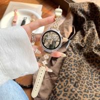 ราคา 18 มม 20 มม 22 มม Clover สายหนังสําหรับ Samsung Galaxy Watch GT 6 5 4 หัวเข็มขัดโลหะออกแบบ Slim Band สําหรับ Huawei Watch Series GT 5 4 3 2 Pro Fit 3 2 PRO 2 42 มม 43 มม (26641477939)