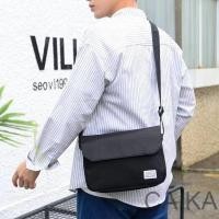 ราคา CA KA กระเป๋าสะพายชาย กระเป๋าสะพายผ้าสี ทรงสี่เหลี่ยมแนวนอน มีหลายสีให้เลือก (26507287323)