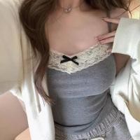 ราคา เสื้อกล้ามผู้หญิงลายลูกไม้ ทรงสลิมฟิต มาพร้อมแผ่นหน้าอก เหมาะสำหรับใส่ด้านนอก (51300709489)