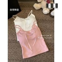 ราคา ความปรารถนาบริสุทธิ์โบว์ลูกไม้กับเบาะหน้าอก สายรัด เสื้อกั๊กขนาดเล็กหญิงสีขาวภายในที่มีออก (26367890671)