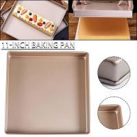 ราคา ถาดอบสี่เหลี่ยม แม่พิมพ์เค้กทรงสี่เหลี่ยมแบบไม่ติดขนาด 11x11 นิ้ว กระทะแผ่นอบขนม แผ่นคุกกี้สี่เหลี่ยม เหล็กกล้าคาร์บอนและทองแชมเปญ (43869284655)