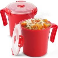 ราคา 1ชิ้นไมโครเวฟซุปแก้วที่มีฝาปิดและที่จับ แก้วซุป22ออนซ์พร้อมที่จับภาชนะปลอดภัยไมโครเวฟชามก๋วยเตี๋ยวราเม็งป้องกันการรั่วถ้วยเดินทางปลอดสาร บีพีเอ สําหรับซุปแ (43056987743)