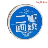 ราคา มือ2 สภาพเก่า งานเก่าญี่ปุ่นยุค 80s กระป๋องเหล็กใส่หมุดปัก ขนาด 9x3 5cm Thumbtack NK500 Tin Can (29324827773)